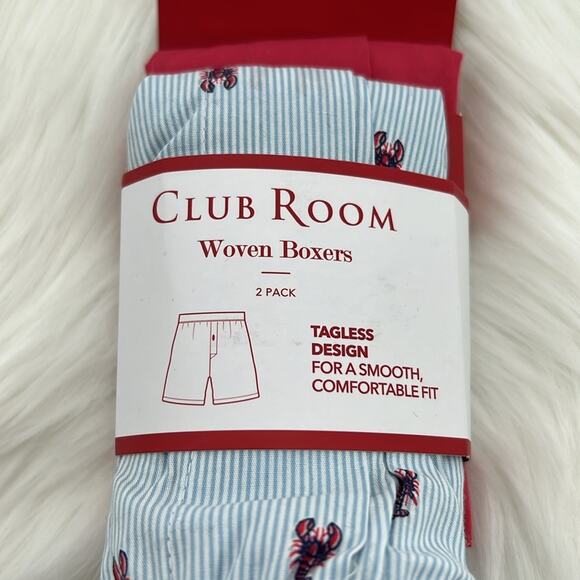 Club Room Men's Woven Boxers Tagless - Lobsters/Red - XL - NWT - Picture 3 of 5
